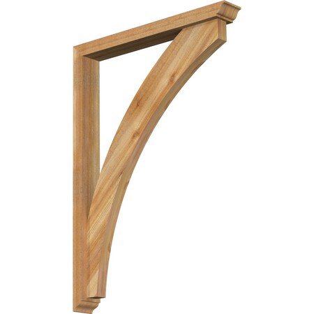 Ekena Millwork Thorton Traditional Rough Sawn Bracket w/ Offset Brace, Western Red Cedar, 4"W x 30"D x 42"H BKT0402X30X42THR01RWR